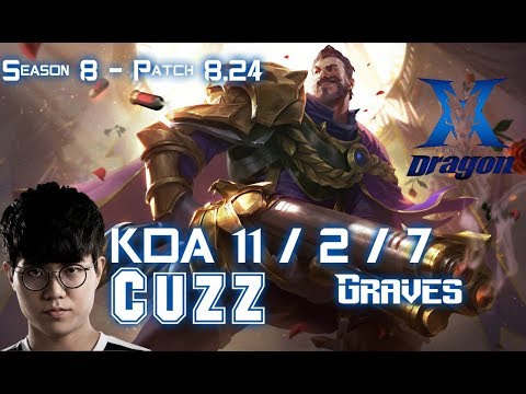 KZ Cuzz GRAVES vs LEE SIN Jungle - Patch 8.24 KR Ranked