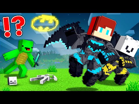 BATWING and BATMAN Speedrunners vs Hunter in Minecraft - Maizen JJ and Mikey