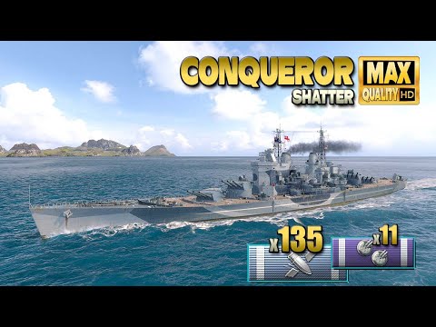 Battleship Conqueror: MVP on map Shatter - World of Warships