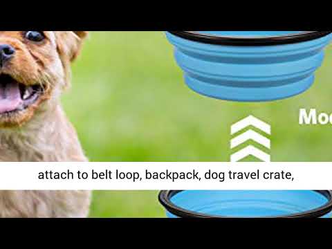 ME.FAN Collapsible Dog Bowl Travel Portable Dog Bowl(12oz) Silicone Foldable Travel Bowl