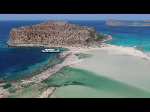 Drone footage with DJI Mavic 2 Zoom of Balos Lagoon, Crete, Greece