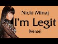 Nicki Minaj - I'm Legit [Verse - Lyrics] I graduate with honors, I ball, 'Nead O'Connortiktok,obamer