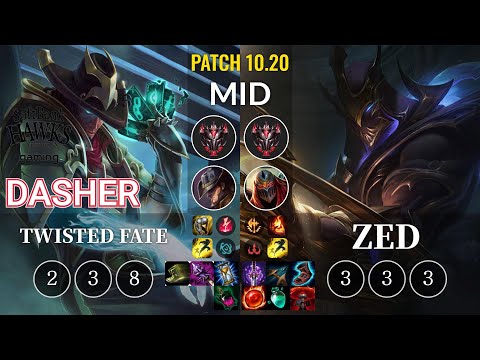 SHG Dasher Twisted Fate vs Zed Mid - KR Patch 10.20