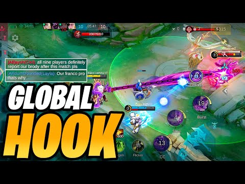 FRANCO GLOBAL HOOK 🤯 | Insane Cross-Map Hooks | MLBB  Gameplay Montage