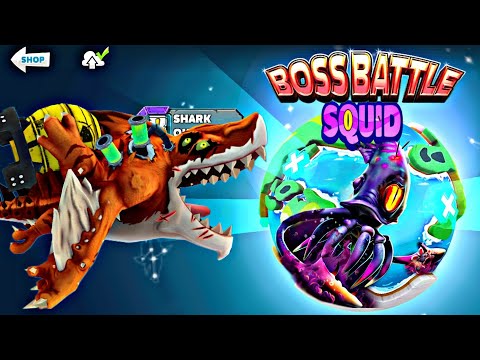 New Giant Colossal Squid Boss | Hungry Shark World Meltdown Shark Vs Colossal Squid Boss