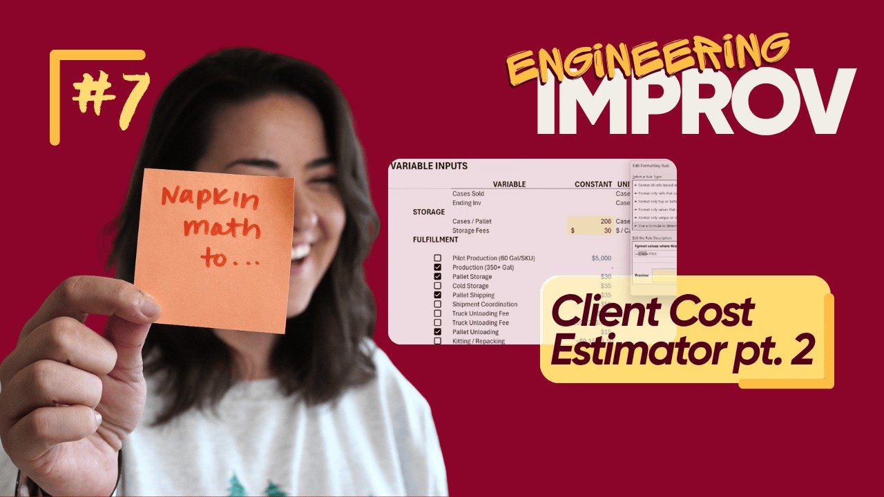 #7 - Continue Building Cost Estimator Template #EngineeringImprov