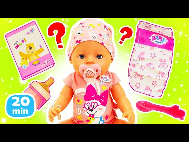 Vídeo relacionado con Aolso Conjunto de Accesorios para Muñeca de Juguete,18PCS, Juego de rol para Niños Incluye Alimentar, Bañar, Arreglar, Cargar Bolsas