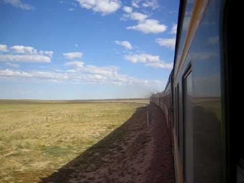 Train ride through the Desert Gobi in Mongolia