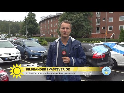 Flera fordon antända på västkusten: ”Man räknar fortfarande bilar” - Nyhetsmorgon (TV4)