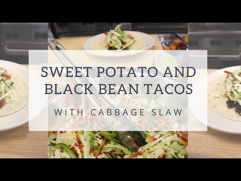 Sweet Potato and Black Bean Tacos with Cabbage Slaw