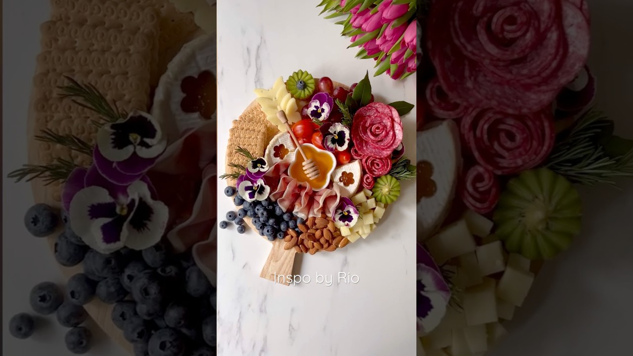 Spring Charcuterie board inspiration ideas #foodstyling #springvibes #foodart #cheeseboard #shorts