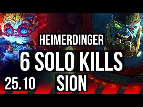 HEIMERDINGER vs SION (TOP) | 6k comeback, 96k DMG, 6 solo kills | EUW Master | 25.10