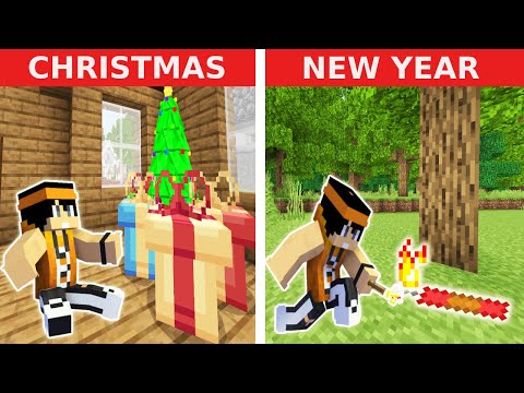 EPIC Christmas and New Year Life in Minecraft PE!