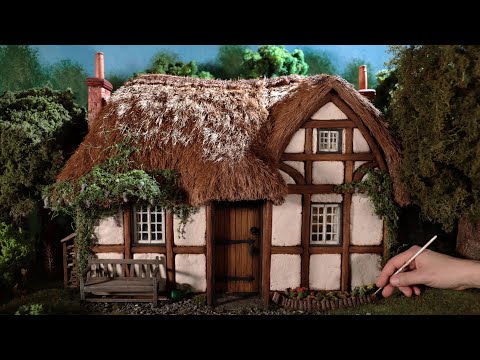 How to make a miniature thatched cottage