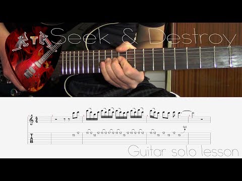 Seek & Destroy Guitar Solo Lesson - Metallica (with tabs)