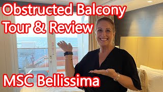 MSC Bellissima Obstructed Balcony Cabin Tour and Review - Cruise Cabin 8113