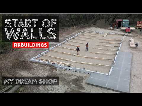 My Dream Shop Ep - 8: The Start of Building Walls...and 1st Snow!!!