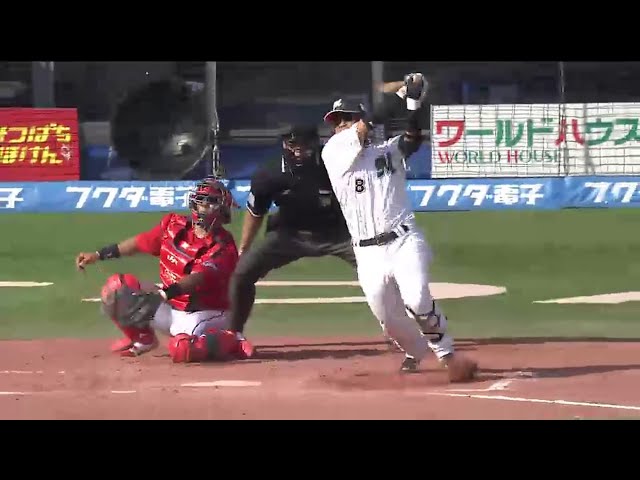6回裏 マリーンズ今江がタイムリー3塁打を放ち同点!! 井口の激走も光った!! 2014/6/14 M-C