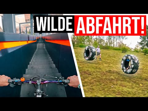 Im TRAKTOR-REIFEN den Berg RUNTER ROLLEN?! & XXL TREPPE mit FAHRRAD fahren! | Project NextGen