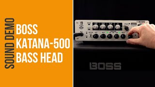 Video thumbnail for Boss Katana-500 Bass Head & Katana Cabinet 112 Bass - Sound Demo (no talking) by Bass Bonedo
