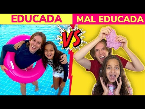EDUCADA VS MAL EDUCADA NA PISCINA / FAZENDO SLIME | TIO LUCAS E LAILA