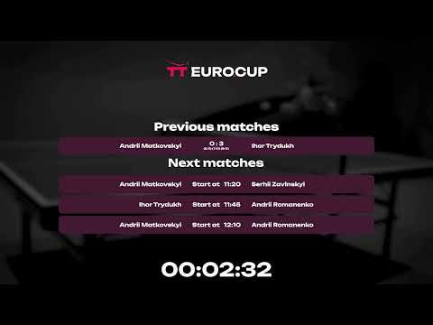 09:30 Andrii Matkovskyi - Ihor Trydukh 24.07.2023 TT Euro.Cup Ukraine  Professional. TABLE 4