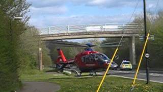 preview picture of video 'Air ambulance touches down at A371 Wells by Tincknell roundabout after incident'