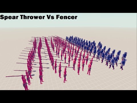 TABS 120v60 Spear Thrower Vs Fencer-totally accurate battle simulator