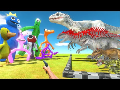 FPS Avatar Rescues Indominus Rex Evolution and Fights Rainbow Friends-Animal Revolt Battle Simulator