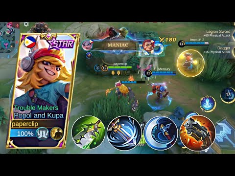 NEW SEASON POPOL AND KUPA BEST BUILD 2023 - ABUSING DAMAGE!! - MLBB