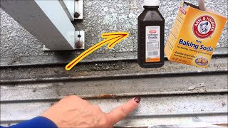 HOW TO CLEAN A SLIDING PATIO DOOR OR WINDOW TRACKS | HYDROGEN PEROXIDE AND BAKING SODA