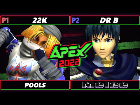Apex 2022 - 22K (Sheik) Vs. Dr. B (Marth) SSBM Melee Tournament