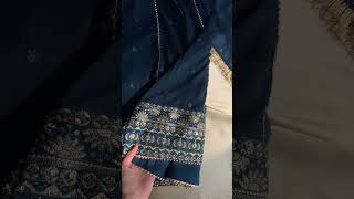 Peacock Blue Embellished Chiffon Pishwas - Video 1