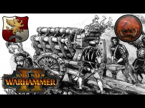 DOUBLE FLAMING HELLBLASTER'S. Empire Vs Greenskins. Total War Warhammer 2, Multiplayer