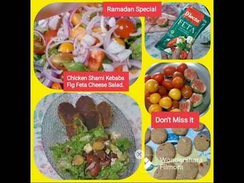 A Delicious Ramadan Spread: Chicken Shami Kebabs, Fig Feta Cheese Salad, and the Perfect Vinaigrette Dressing