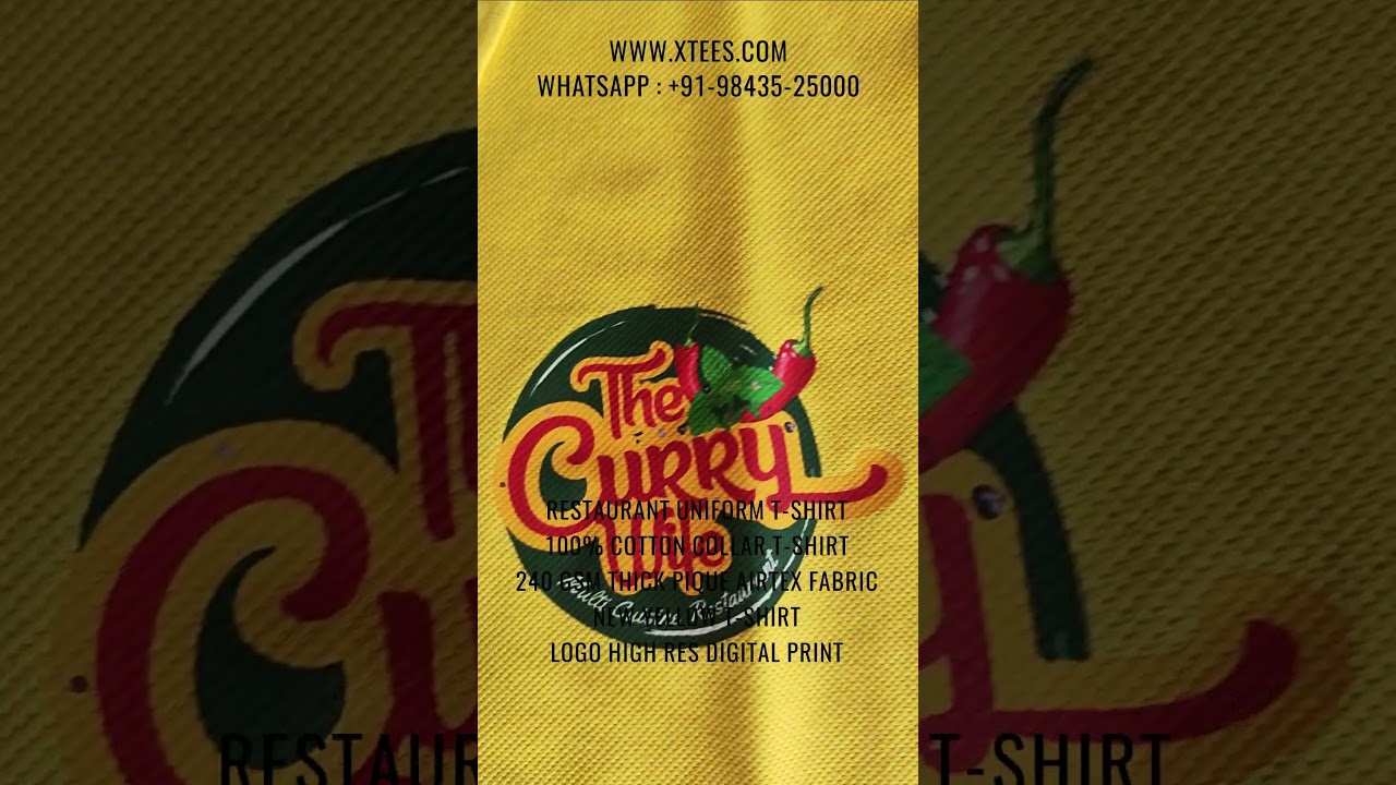 ​ @xtees Logo Hi Res Digital Printed Uniform Collar T-Shirt