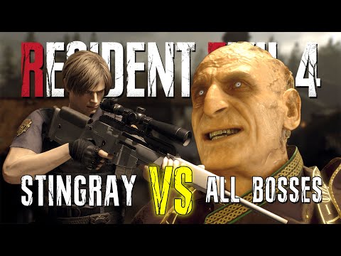 MAX LEVEL Stingray VS EVERY Boss Fight - Resident Evil 4 Remake