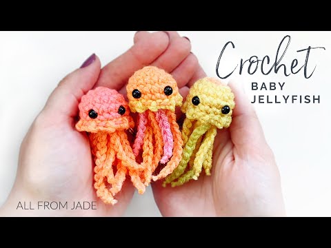    BEGINNER FRIENDLY - Crochet baby jellyfish tutorial NO SEWING REQUIRED step by step RIGHT-HANDED, 