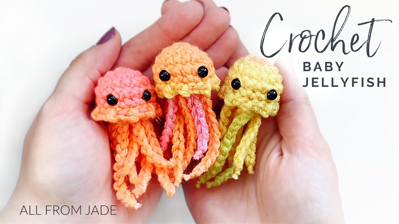BEGINNER FRIENDLY - Crochet baby jellyfish tutorial *NO SEWING REQUIRED* (step by step) RIGHT-HANDED