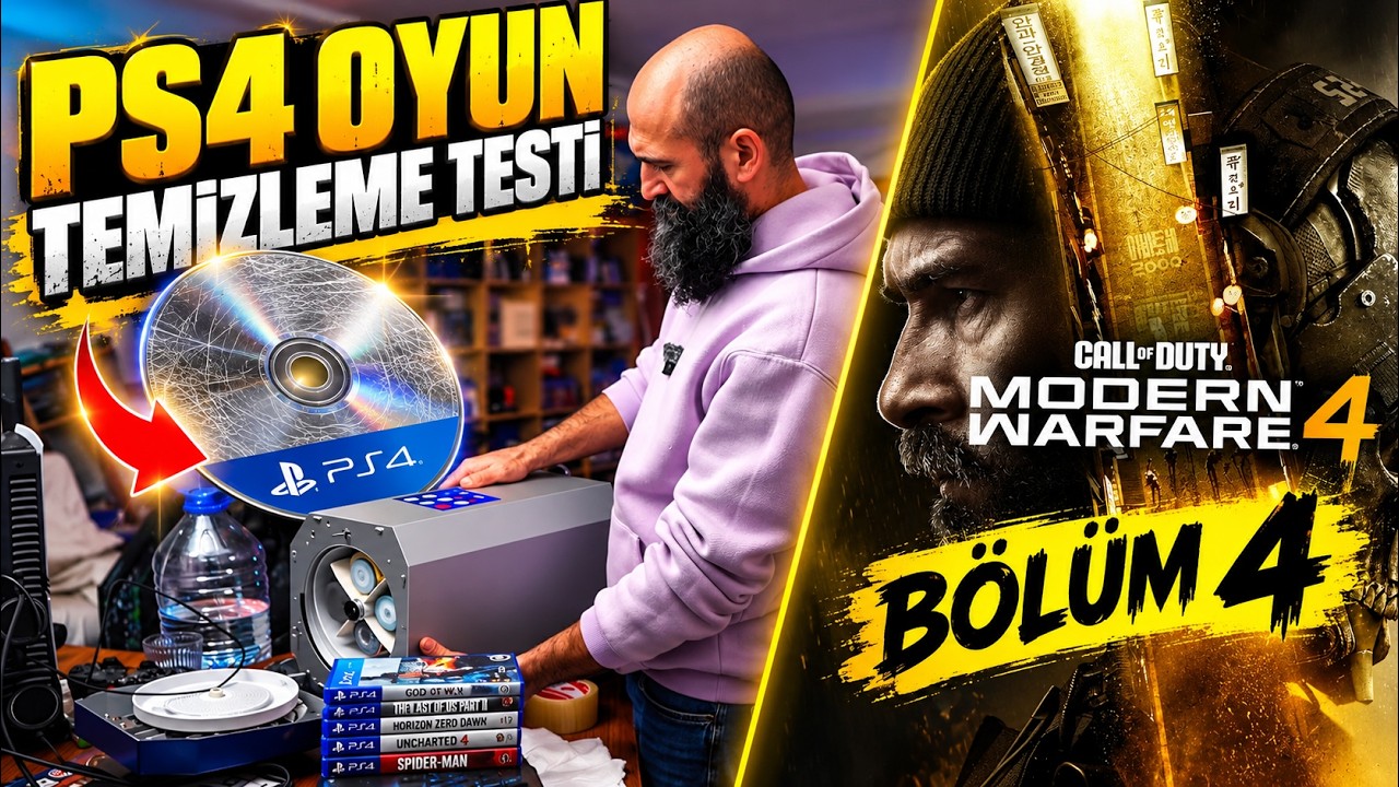Konsoloyun Çizik PS4 Oyun BluRay CD Temizlik Testi Modern Warfare 4 Call of Duty bölüm 4[NPC Esnaf🔴]