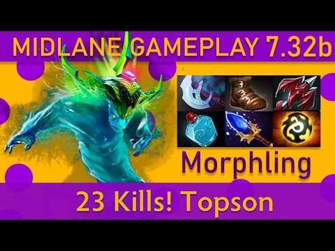 💥23 Kills! Topson New Patch Morphling Mid Gameplay - Top MMR Dota 2