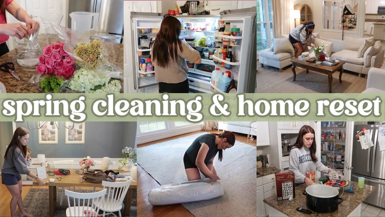 SPRING HOME RESET | living room rearranging, cleaning around the house, spring homemaking