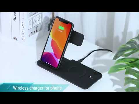 4 in 1 Qi 15W Fast Wireless Charger For iPhone 12 11 XS XR 8 X 3 in 1 Quick Charging Station For App