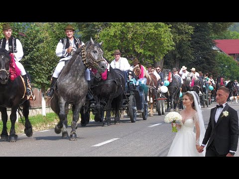 Nuntă cu cai și trăsuri Ilie de la Paltinu și Cristina de la Gura Putnei - Bucovina
