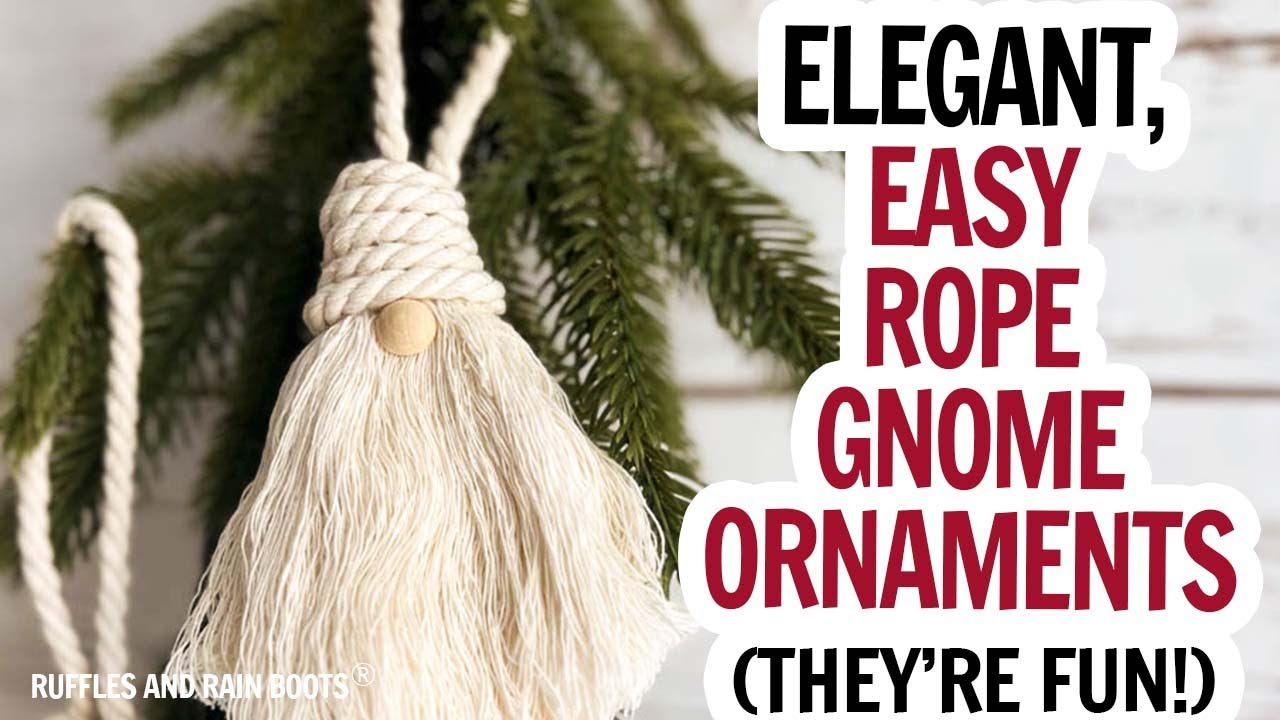 DIY Rope Gnome Ornaments / Macrame Gnome Ornament / Easy Christmas Ornament Idea / Christmas Crafts