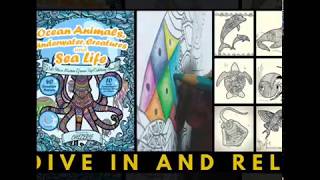FREE Marine Adult Coloring Book Printables: Ocean Animals, Underwater Creatures and Sea Life DIY Art