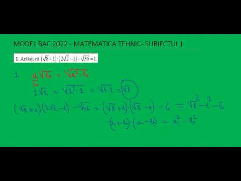 MODEL BAC 2022 TEHNIC   SUB I