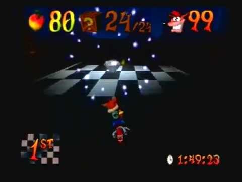 Crash Bandicoot 3: Warped - Level 28: Area 51? (Double Gem/Gold Relic Get)