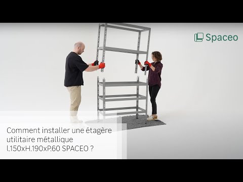 🔨 TUTO - Comment installer une étagère utilitaire métallique l.150xH.190xP.60 SPACEO ?
