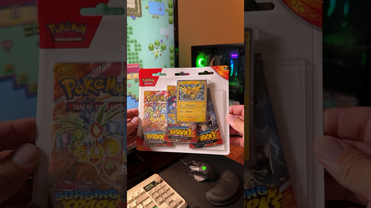 Pokémon Scarlet & Violet:Surging Sparks Zapdos Blister Pack! #Pokémon #PokémonTCG #Shorts #TCG #ASMR